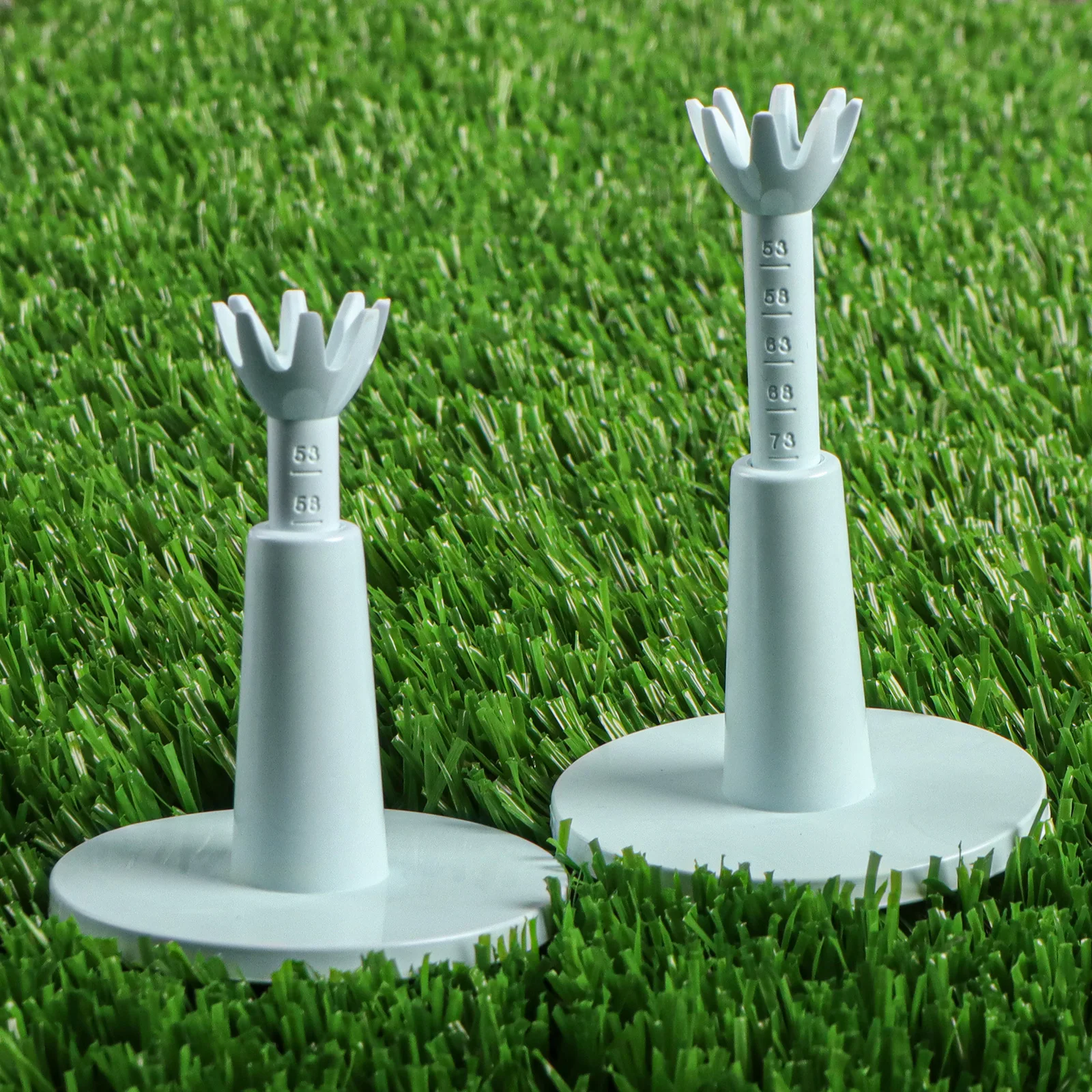 Adjustable Golf Rubber Tees 2 Pack Durable 8-Claw Base 2.1"-2.9"  Height for Driving Range Training