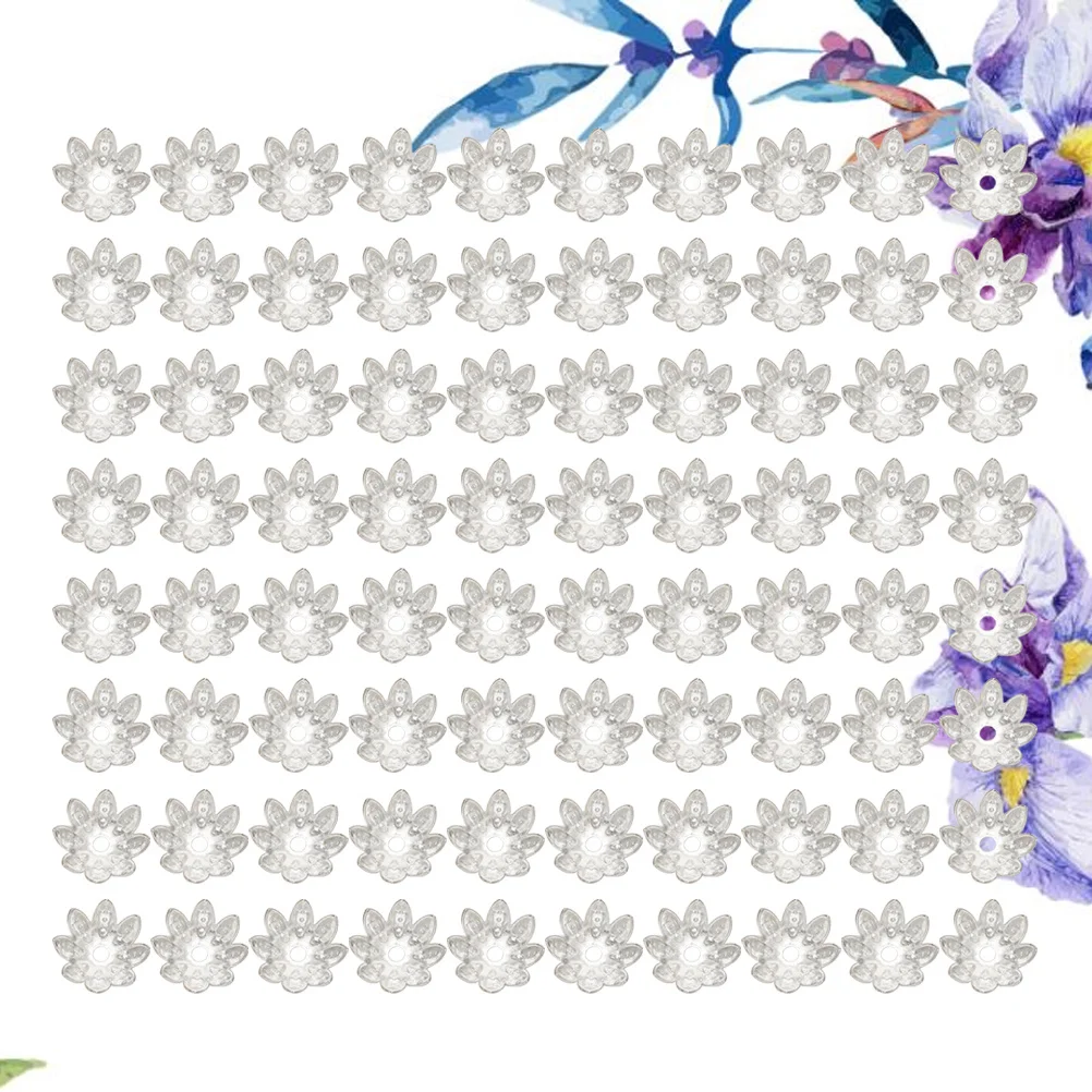 

500Pcs Vintage Metal Pendant Flower Bead Caps DIY Accessories Jewelry Findings Eight Petals Hollow Spacer End Caps for Bracelets