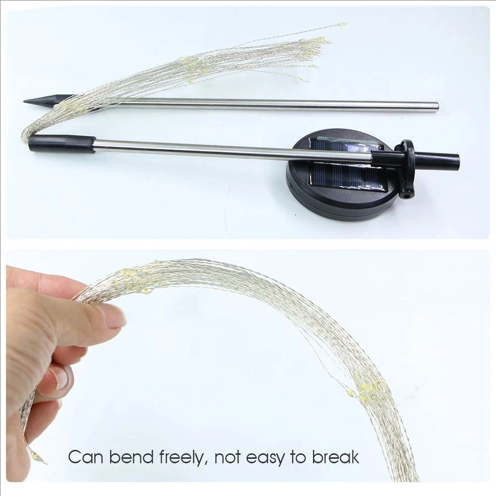 8 Modos de iluminação Solar Garden Lights,Firework Lights 2 Pack Waterproof Decorative Pathway Lights,200 Led Firefly Solar Lights