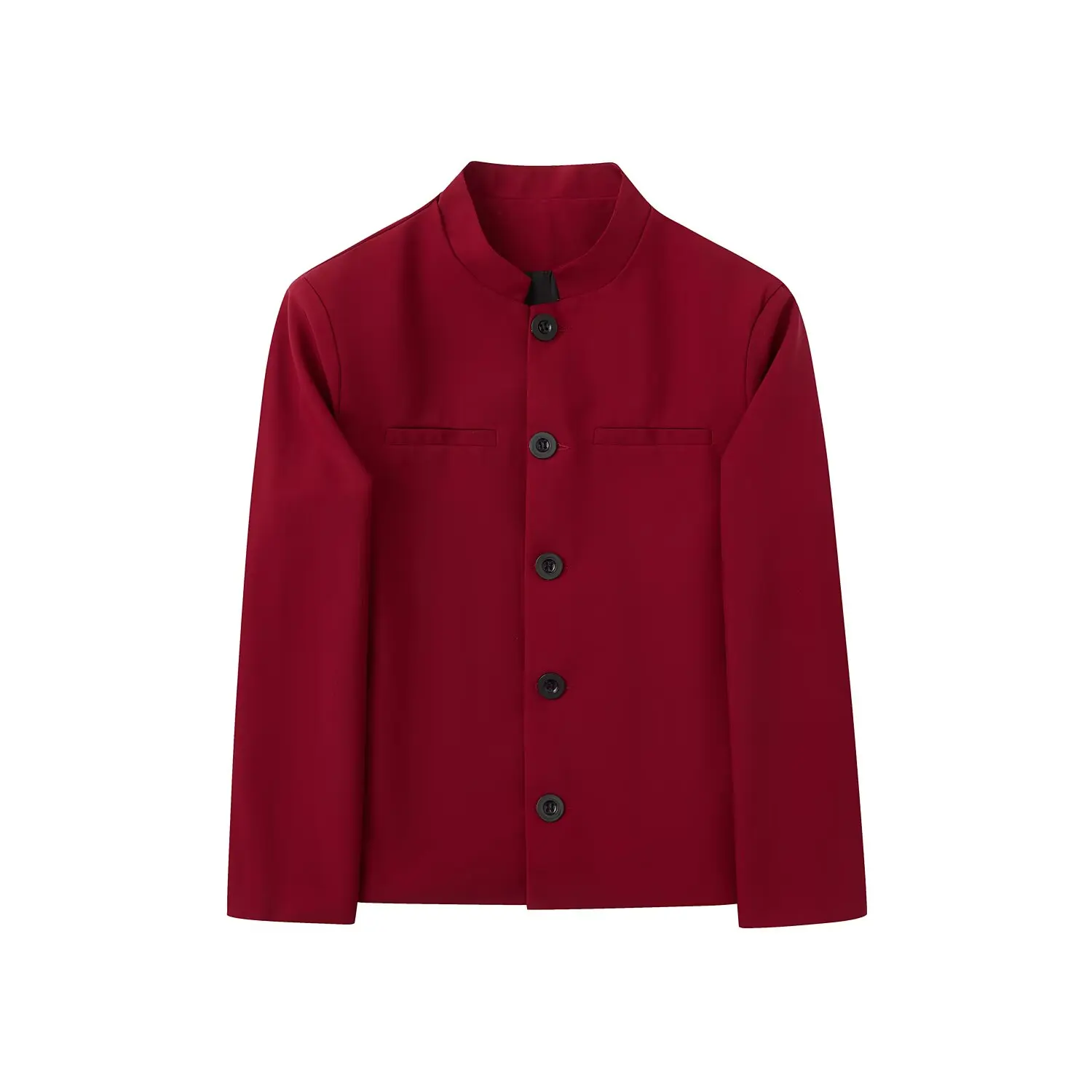 سترة قصيرة الأكتاف ذات ياقة واقفة على الطراز الكوري، بدلة صغيرة بسيطة وأنيقة للرجال والنساء #3