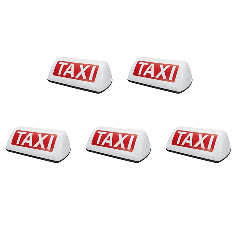 5X 12V Waterproof Top Sign Magnetic Meter Cab Lamp Light LED TAXI Signal Lamp - White