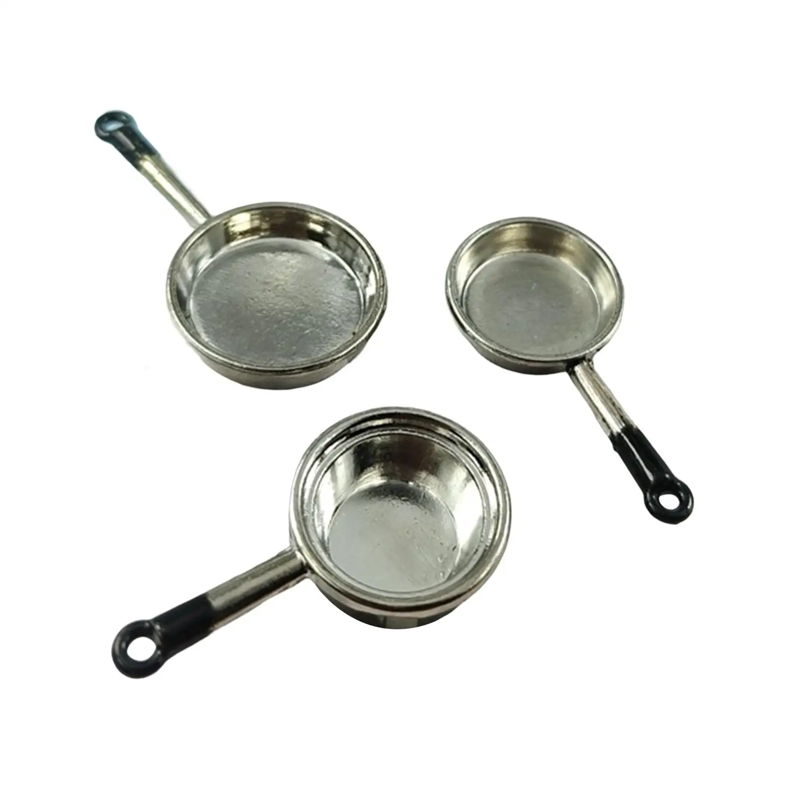 3 Pieces Dollhouse Kitchen Cookware Set Dollhouse Accessories Cooking Pretend