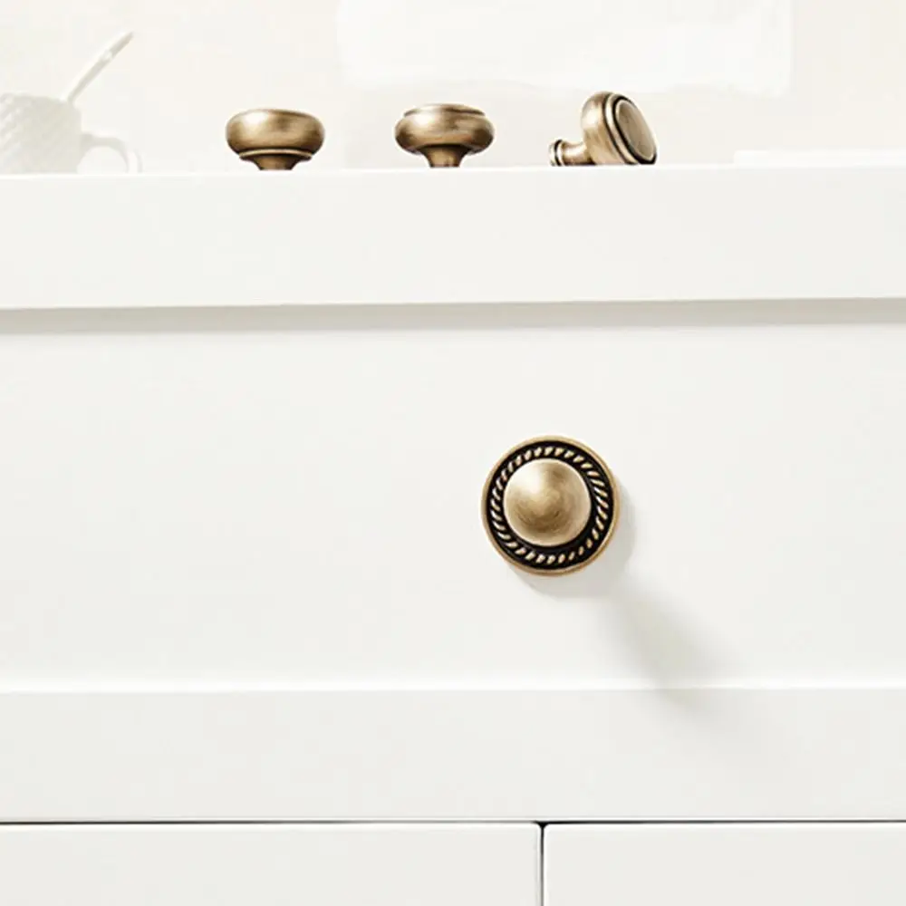 Nordic Brass Cabinet Pull Gold Round Solid Brass Cabinet Door Handle Single Hole Durable Drawer Knob Kitchen Cupboard