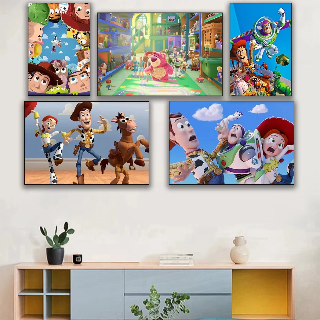 MINISO Marvel Toy Story Movie Poster Home Decor Soggiorno Ambiente caldo Tela Pittura per bambini Camera da letto Wall Art Poster Regalo