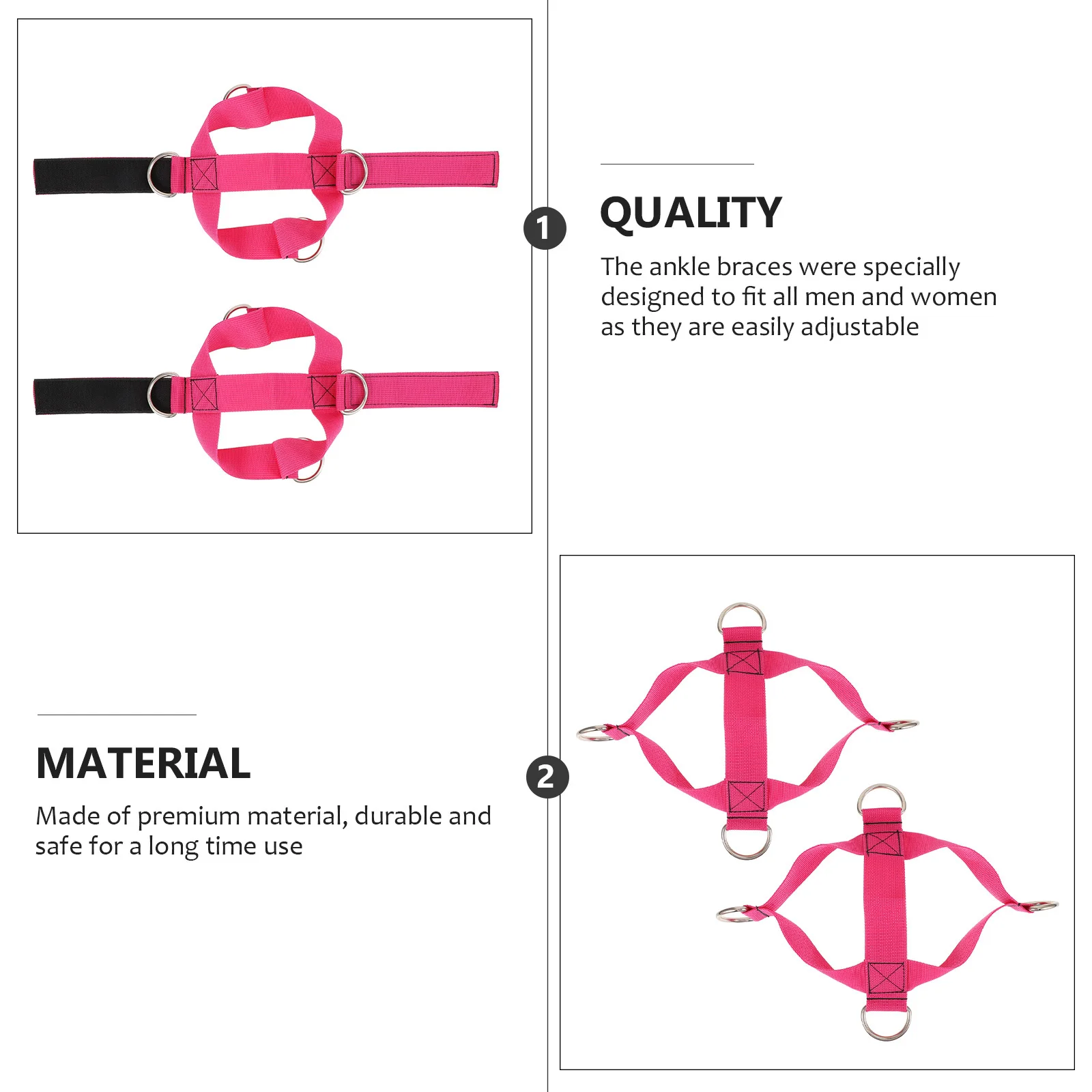 

1Pair Fitness Equipment Foot Cuffs Straps Easy to Use for Gym Home Travel Workouts Adjustable Foot Cuffs Strap