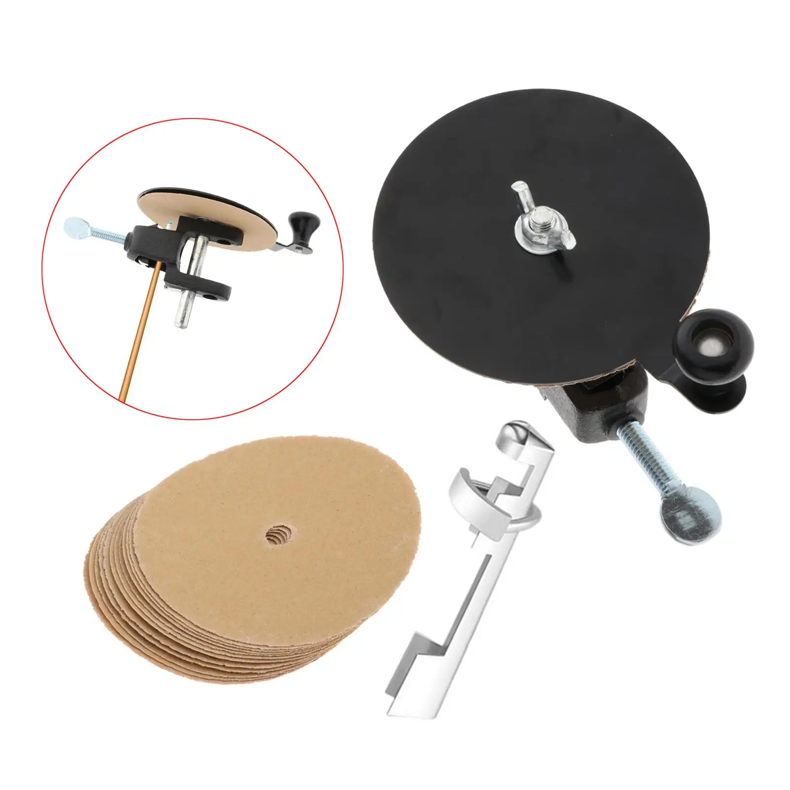 

Billiard Cue Top Sander Clamp Kit, with 14Pcs Sand Paper, Portable Supplies, Pool Cue Maintenance Tool for Repairing,Beginner