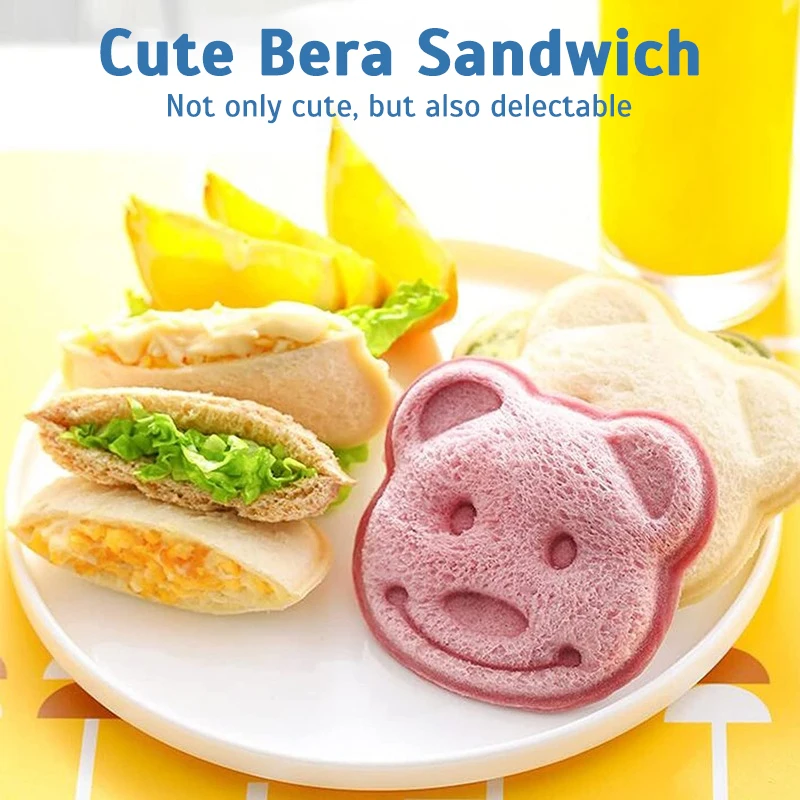 Sandwich Cutter Mini Cartoon Bear Squirrel Sea Dog Bread Knife Sandwich Cutter Sealer for Kids Bento Lunch Baking Mold