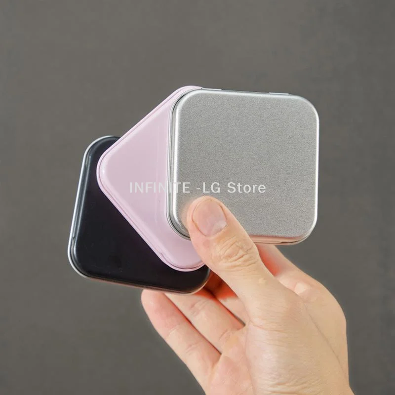 Square Flip Storage Box Portable Metal Tin Boxes For Packing Candy Pills Coin Mini Sealed Jars Jewelry Cases Home Organizer