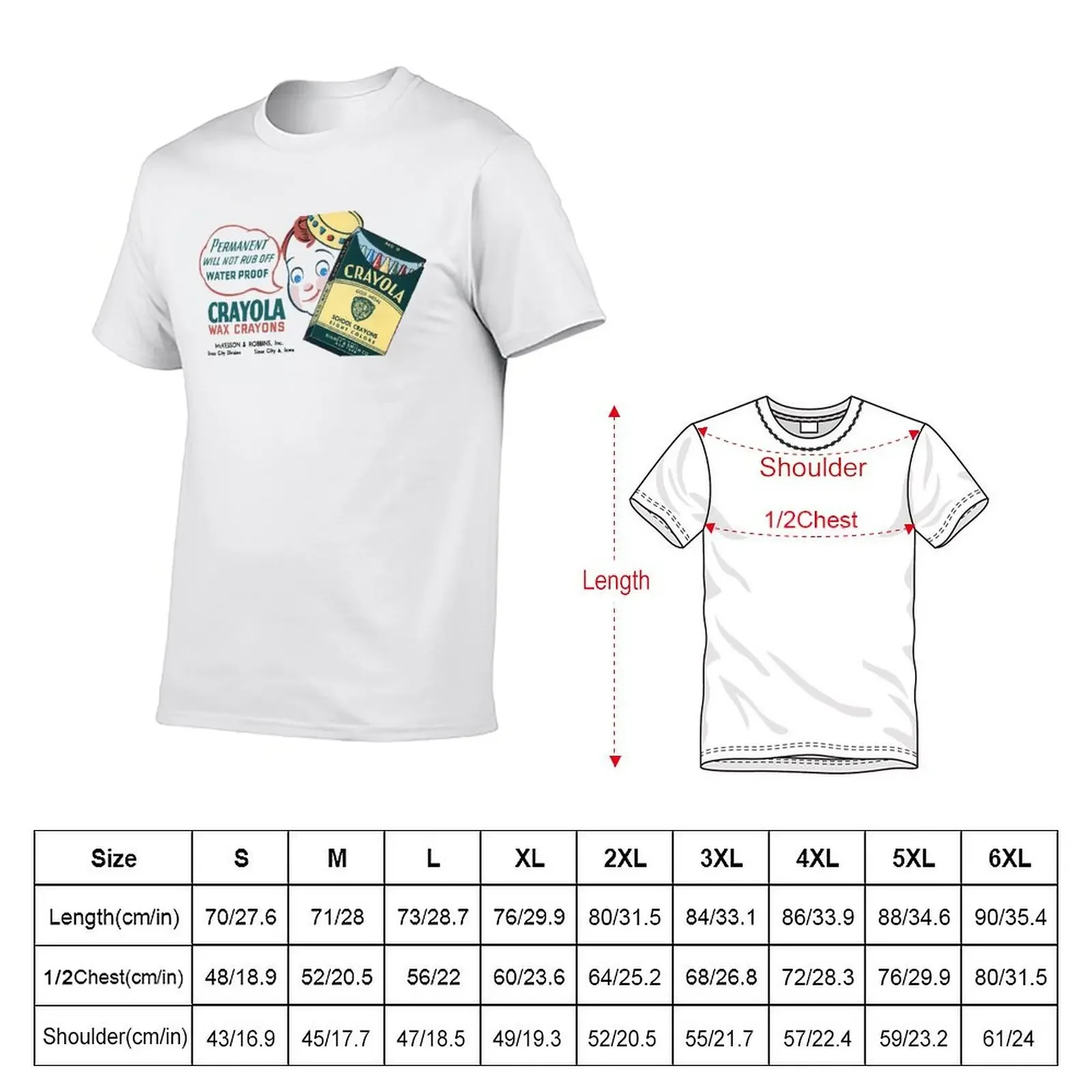 CRAYONS - COLOURFUL ADVERT T-Shirt oversize t-shirts man boys whites outfits for men