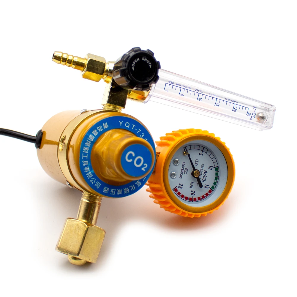 36/110/220V CO2 Pressure Regulator Carbon Dioxide Pressure Reducer Heated Pressure Gauge Meter Flowmeter For MIG/TIG Welding