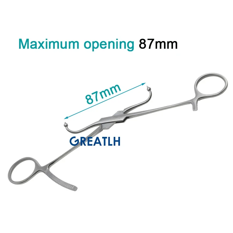 Stainless Steel Reduction Forceps with Ball Tip Bone Locking Forceps Plate Holding Tool Curved Orthopedic Instrument