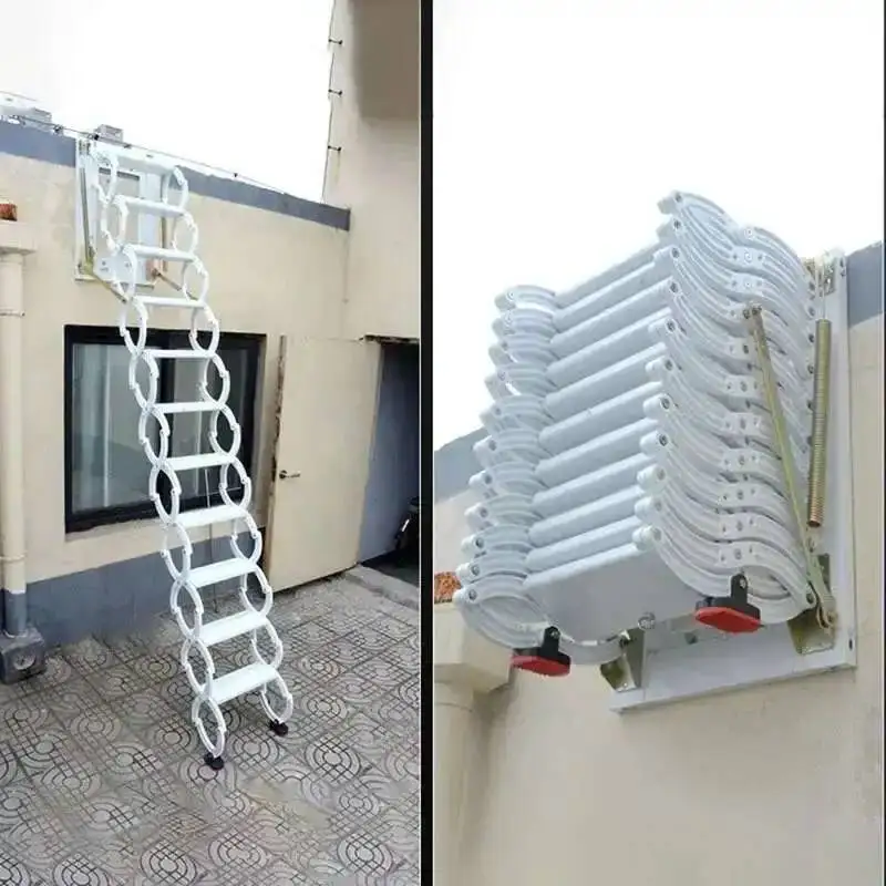 Hanging Attic and Telescopic Staircase Outdoor Home Villa Thickened Invisible Wall Stretch Folding Ladders Indoor Duplex Ladder