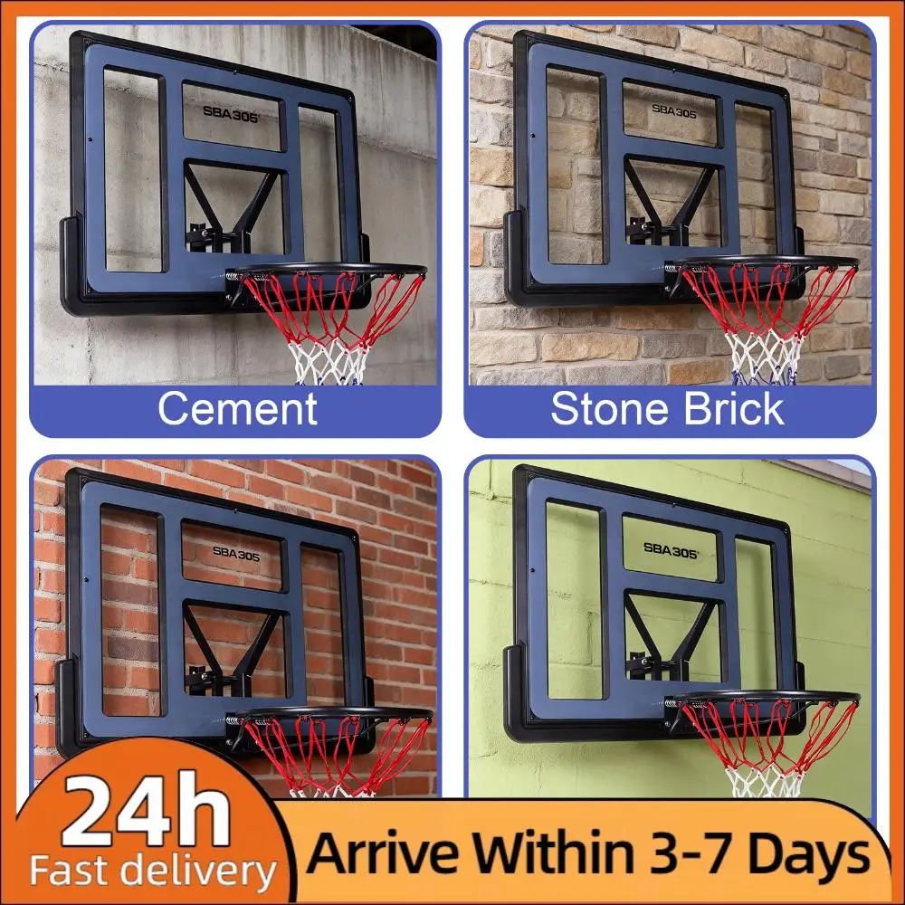 

43.31x29.53in Basketball Backboard Wall-Mount PET Backboard Basketball Goal with All-Weather Net for Home Training and Club Use