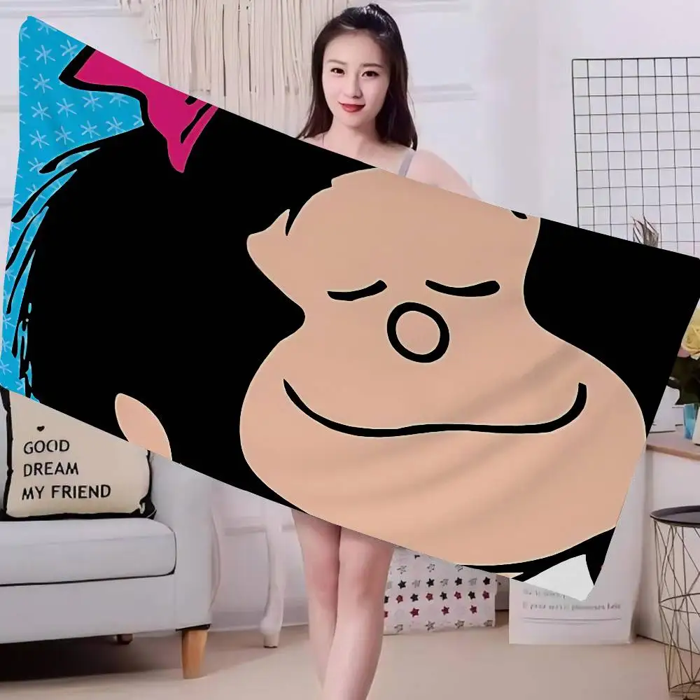 Comic Strip Character M-Mafalda Anime Beach Swimming Towel Soft Absorbent Washcloth Children's Gifts for Kids Travel Camping Gym