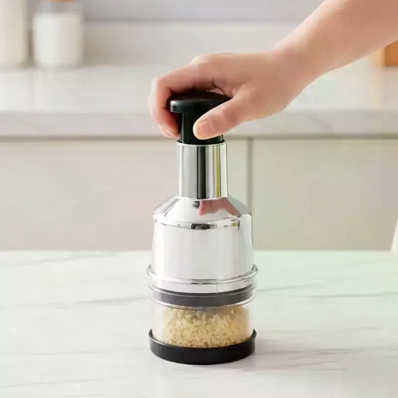 Hand Manual Mincer Garlic Press Chopper Vegetable Slicer 304 Stainless Steel Garlic Press Crusher Onion Cutter Kitchen Tool