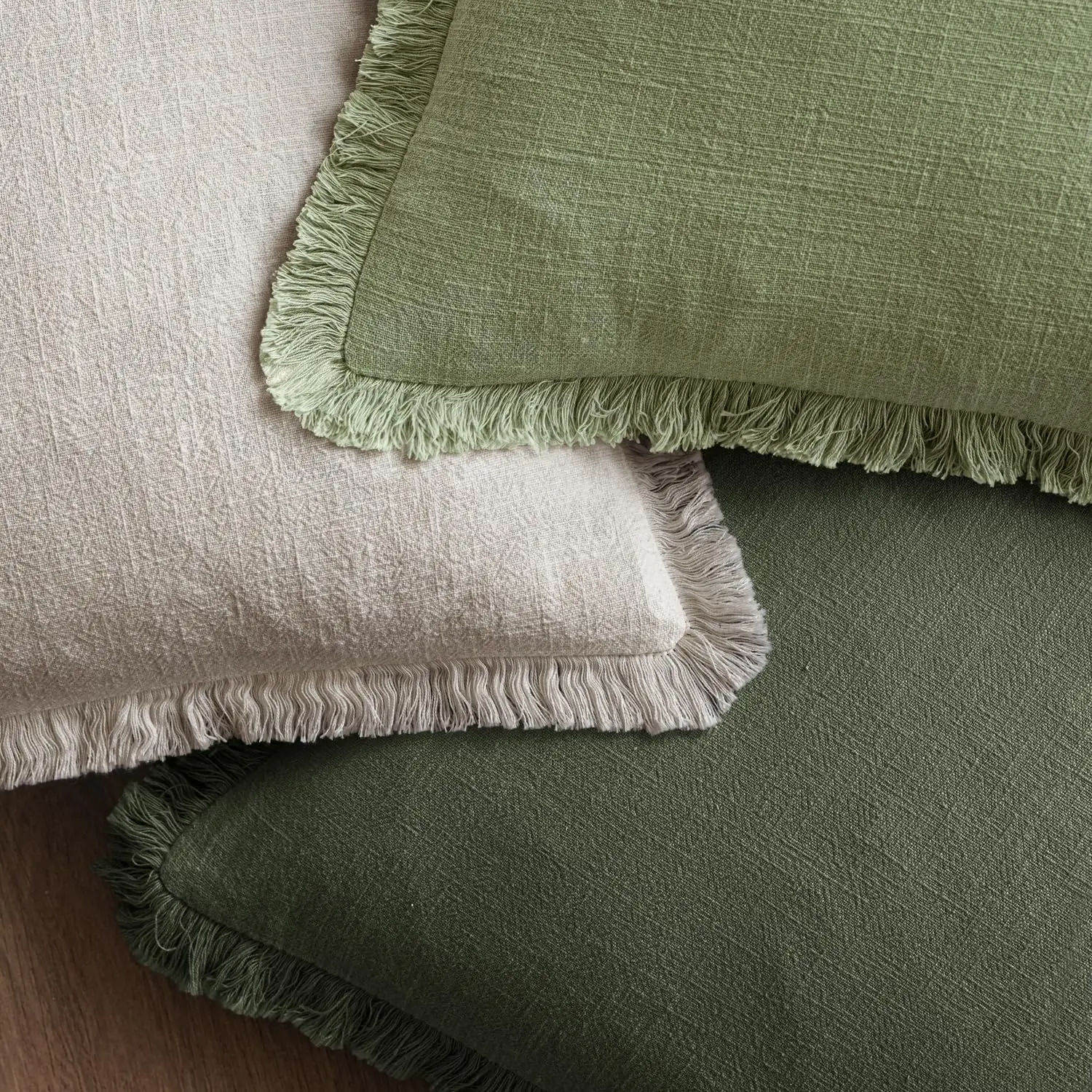 Rosa Dekorative Sofakissenbezüge Neutrale Leinen-Fransen Zierkissen Boho Akzent-Kissen für Bett Sofa Wohnzimmer 45x45cm – Detail 17