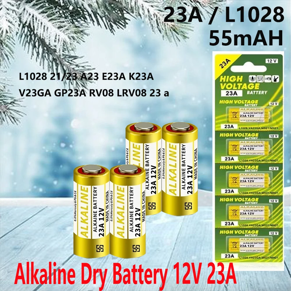 12V Alkaline Battery A23 23A 23GA A23S E23A EL12 MN21 MS21 V23GA L1028 GP23A LRV08 For Remote Control Doorbell Dry Cell