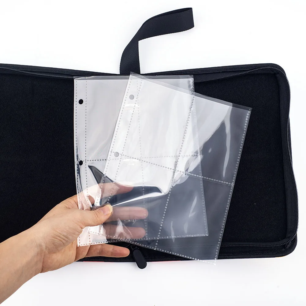 

Capacity Trading Album Cards Binder Book 400Pcs PU Album With Zipper 50 Removable Sleeves Pokemones Album File Peripheral Toy