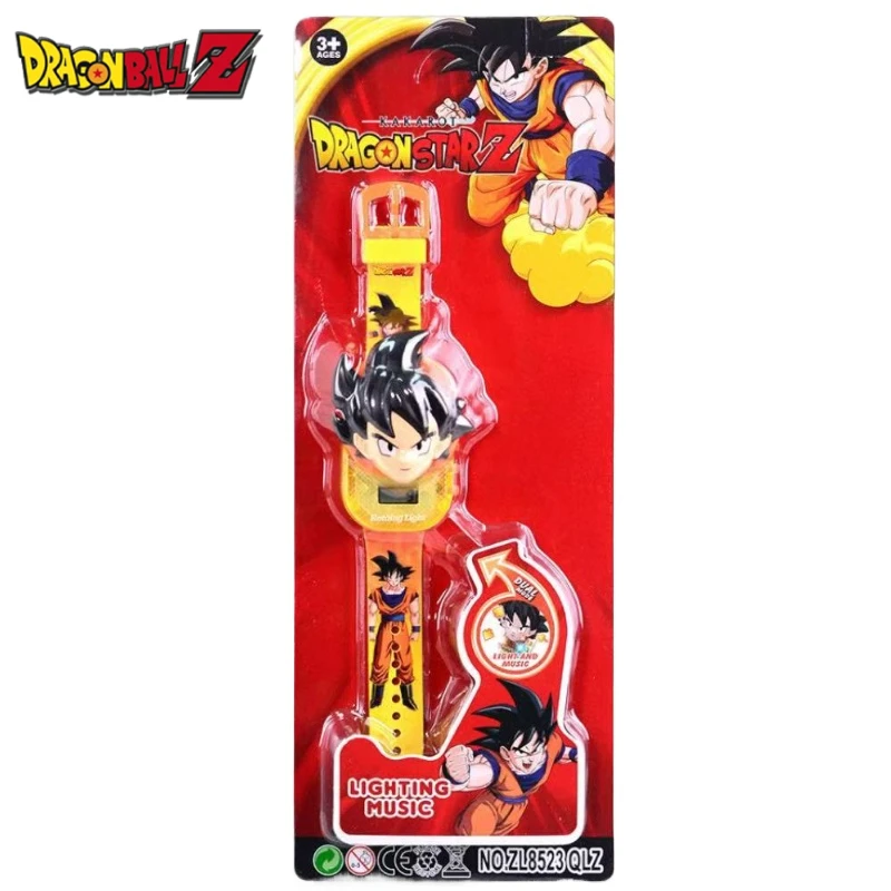 

Аниме-часы Dragon Ball с проектором музыки, милые детские цифровые наручные часы, электронные часы Гоку, игрушка, подарок на день рождения