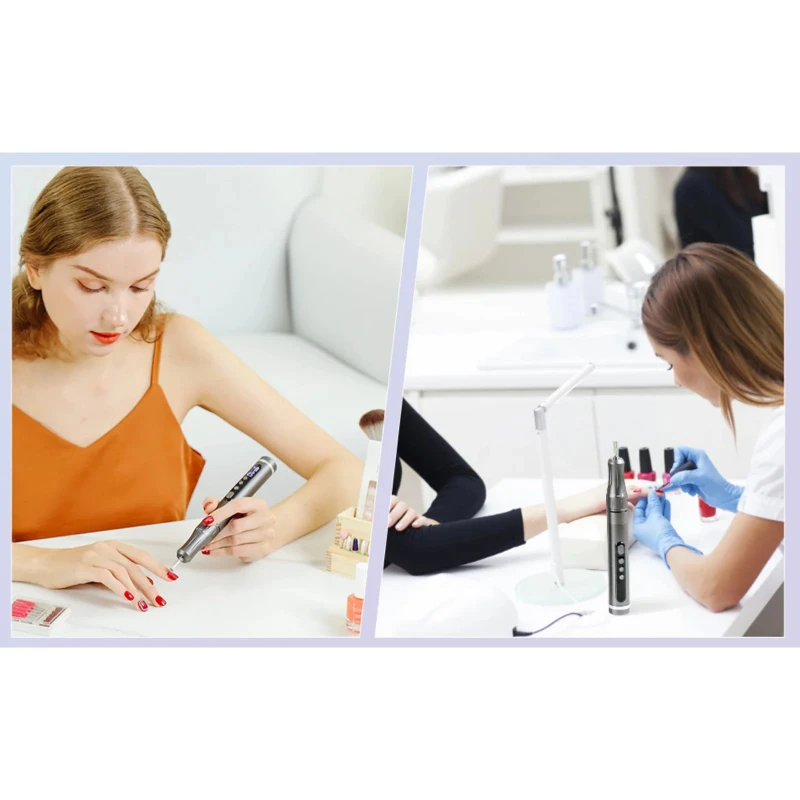 Multi functional nail drill set with electric nail files that can adjust different speeds and 6 different nail drill bits