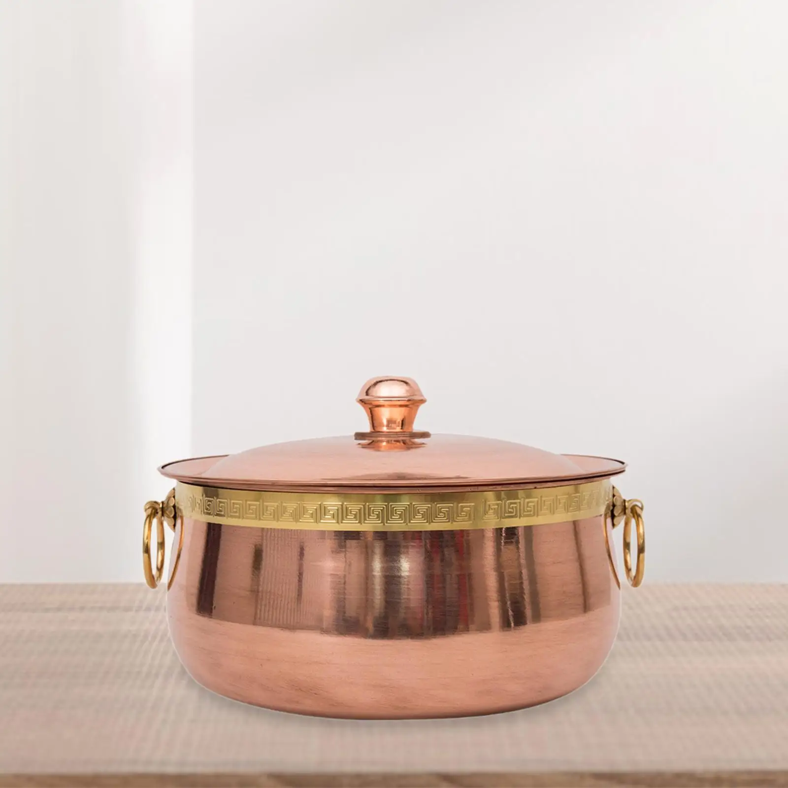Stockpot Copper Hot Pot,Cookware,Easy to Clean,Sturdy Multifunctional Thick Cooking Pot Shabu Shabu Pot for Kitchen Household