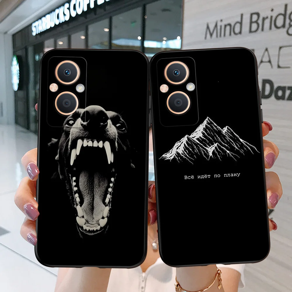 For OPPO Reno 7z  5G Case Silicon Phone Back Cover For Oppo Reno7z 5G Black Tpu Case simple pattern jesus cross