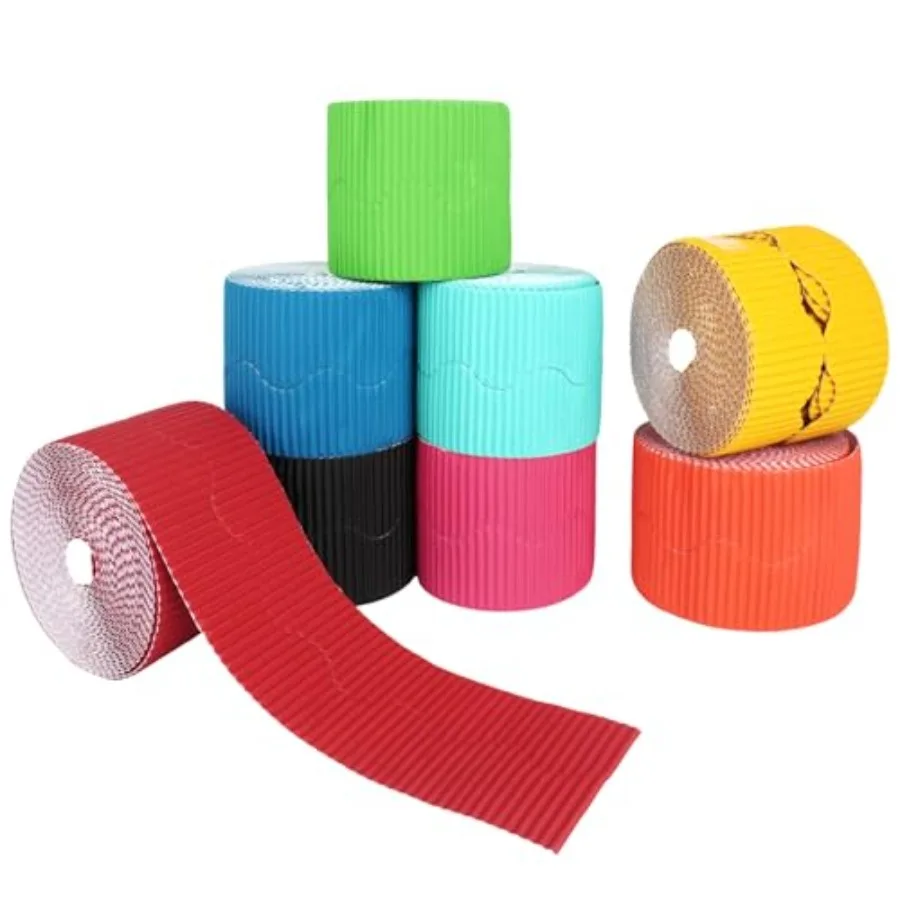 

8 Pcs 400ft Bulletin Board Borders Bulk Poster Cork Bulletin Board Trim Classroom Scalloped Borders Decor for 100 Day of School
