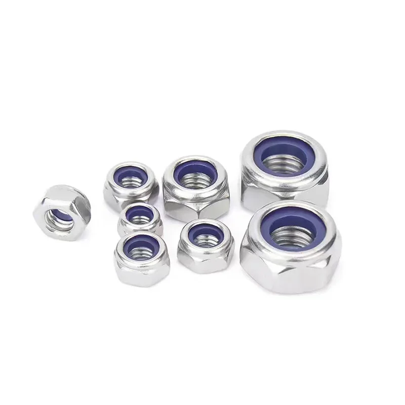 210 قطعة M2-M8 الفولاذ المقاوم للصدأ النايلون قفل المكسرات المضادة للانزلاق الذاتي قفل سداسية غطاء كامل الموضوع عرافة Locknuts مجموعة