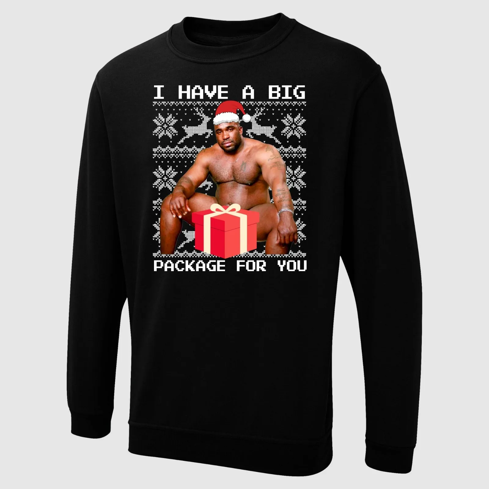 

Barry Christmas Sweatshirt I Have A Big Package for You Printed Rude Funny Jumper Autumn Winter Long Sleeve Keep Warm Sportswear