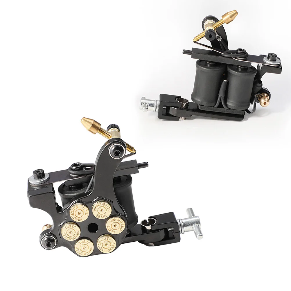 لفائف آلة الوشم الأسود عالية الأداء منخفضة الضوضاء تصميم مريح للفنانين مجموعة دوارة آلة وصمة العار أدوات الوشم