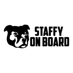 Car Stickers Vinyl Decal Staffy On Board Motorcycle Decorative Accessories Creative Laptop Helmet 25cm*9cm