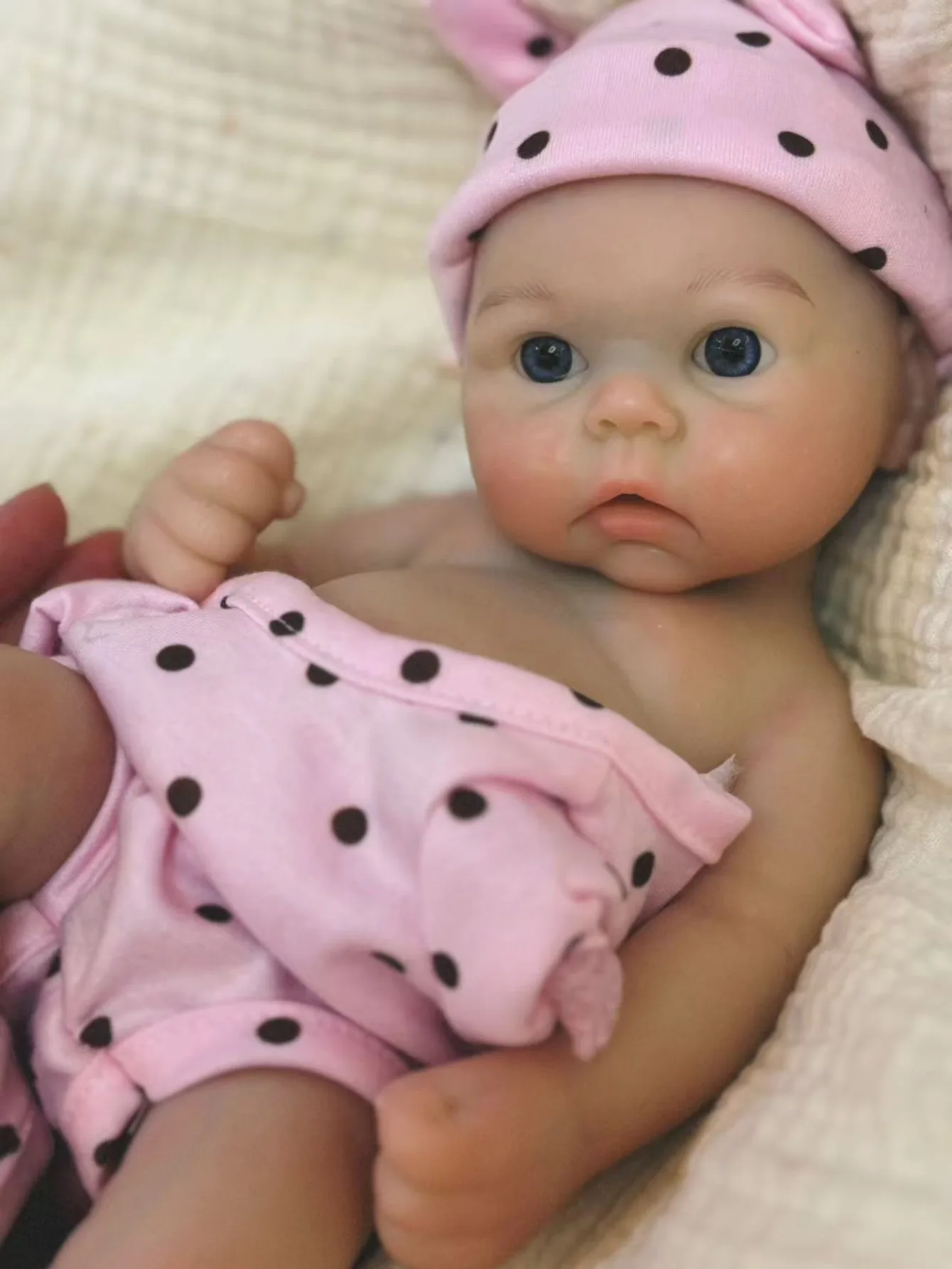 

13 Inch Full Silicone Reborn Doll Girl Handmade Lifelike 3D Painted Skin Can Open Mouth Newborn Girl