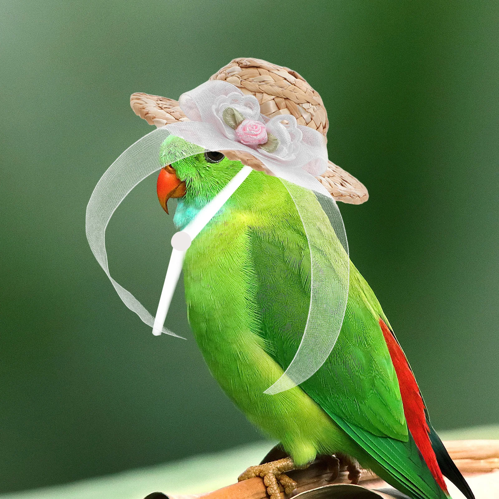 

3Pcs Mini Woven Pet Hats for Chickens Hamsters Parrots Birds Cute Small Animal Cap Knitted Floral Headdress Party Birthday