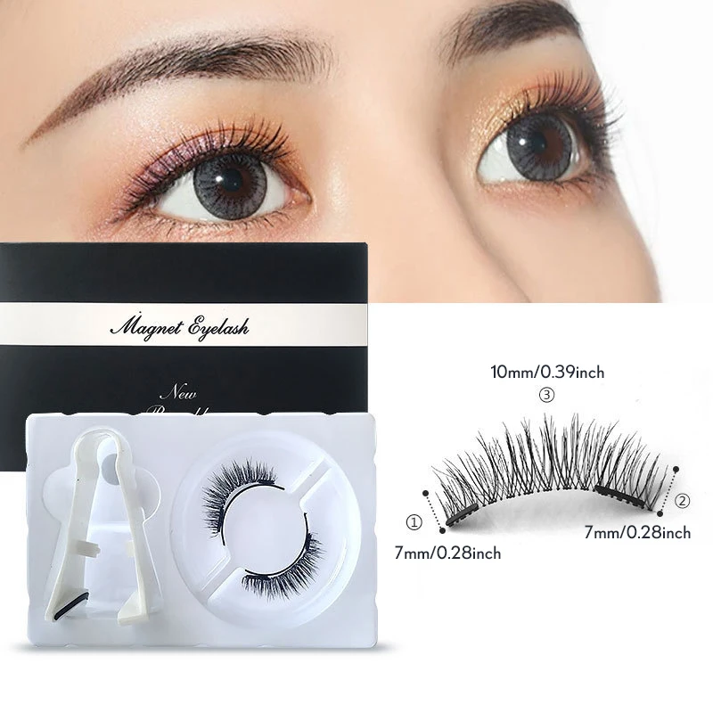 Ciglia magnetiche Ciglia individuali Ciglia finte ricce con magneti Adesivo forte riutilizzabile per il trucco delle donne
