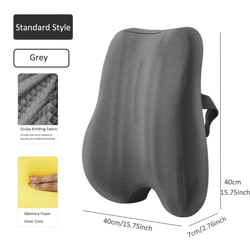 Pelvic Tilt Correction Seat Cushion Memory Foam Cushion Lumbar Back Support Pillow Office Chair Back Car Seat Massage Cushion