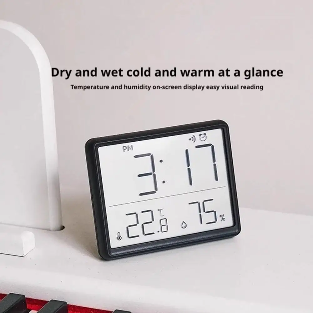 다기능 온도계 습도계 자동 전자 온습도 모니터 시계 가정용 온도계