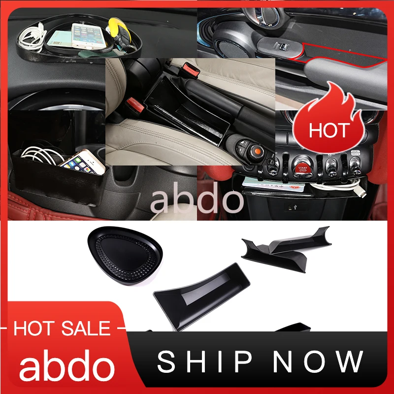 abdo ABS Car Central Control Gear Shift Storage Box Dashboard Organizer Tray For Mini Cooper 2014-2022 F54 F55 F56 F60 Accessori