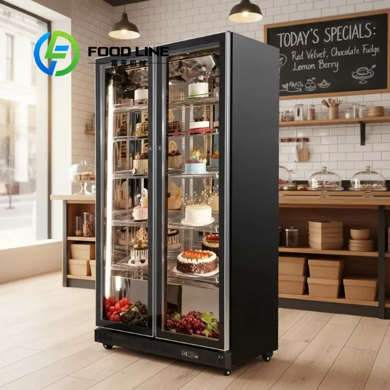 Commercial Cake Showcase Energy Saving Compressor Like Glass Bakery Display Cooler Reduces Power Cost For Long Time Bakery