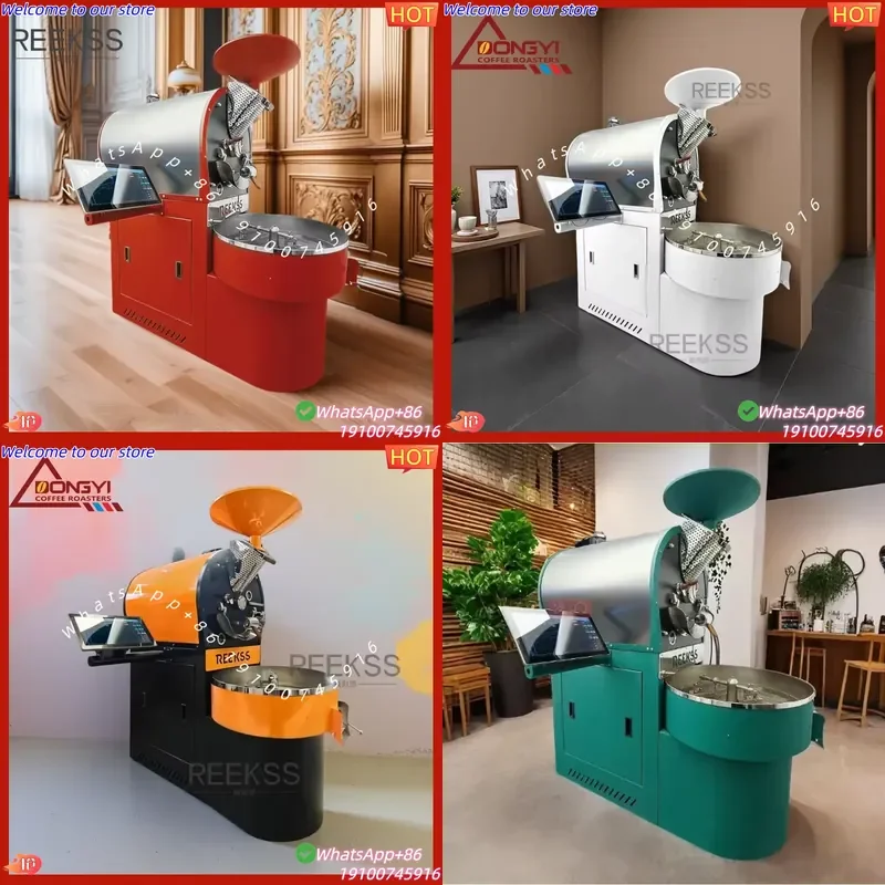 CE Certificate Reekss Good Manufactory 5KG 10KG Commercial Full Automatic Coffee Toaster Machine Hot Sale