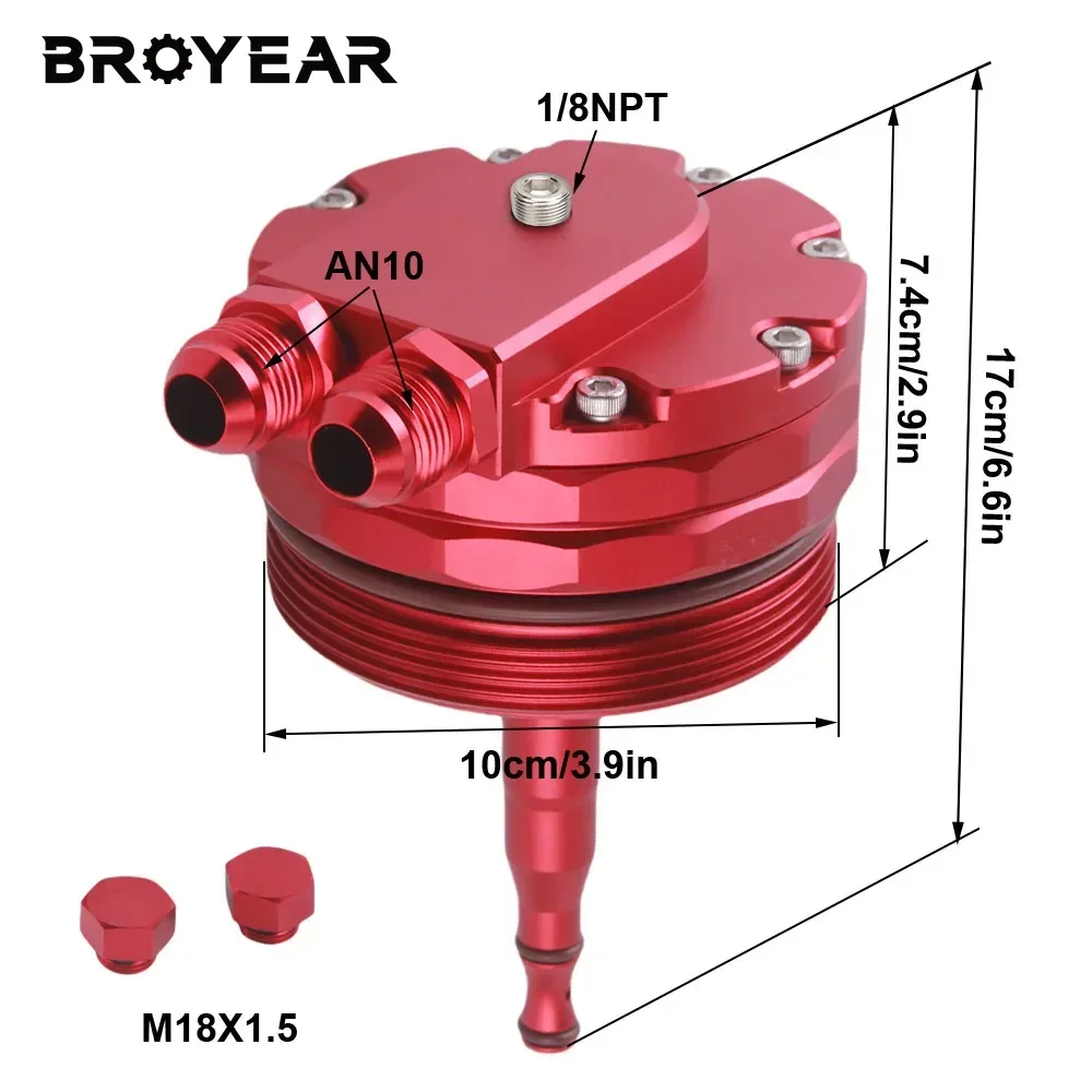 Broyear Engine Oil Cooler Adapter Oil Filter Cover Cap For BMW E46 E36 E39 E60 E61 323i 328i 325i 330i 525i 528i 530i M52 M54 - view 4