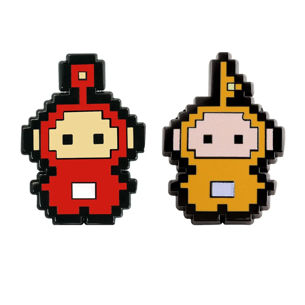 Laa-Laa Po Red Pixel Art Badge Teletubbies Cartoon Character Brooch 90s Vintage Jewelry Children's Gift