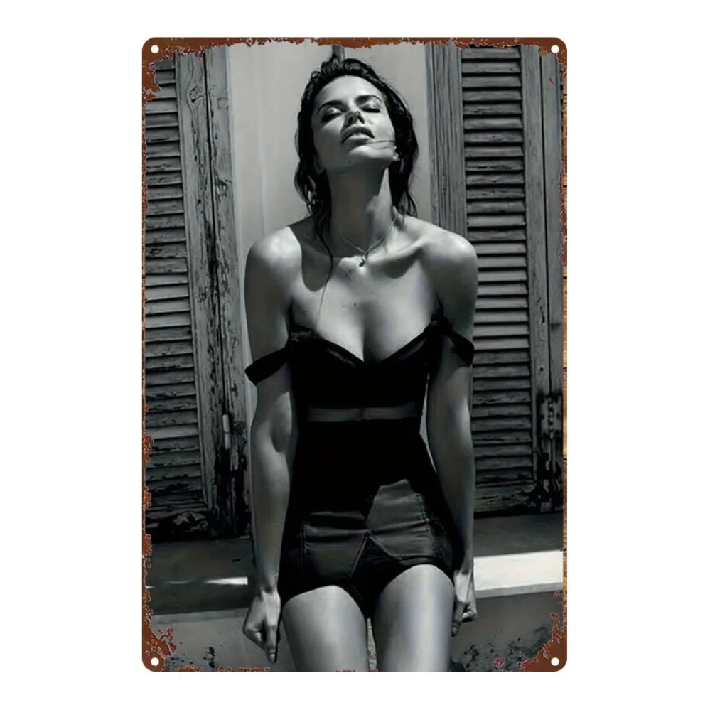 

Vintage Floral Metal Wall Decor, 8x12 Inch Retro Tin Sign for Living Room