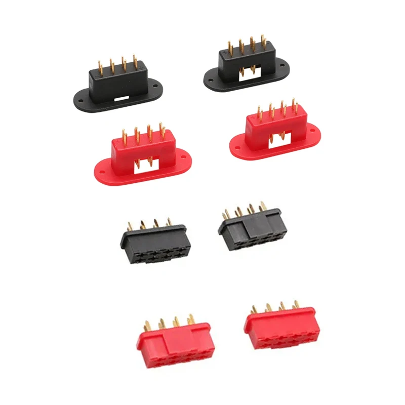 

5Pairs 8pin MPX Plug Male Female Servo Connector Red Black Shell Gold Plated Terminal for RC UAV Model Car Airplane Signal Cable