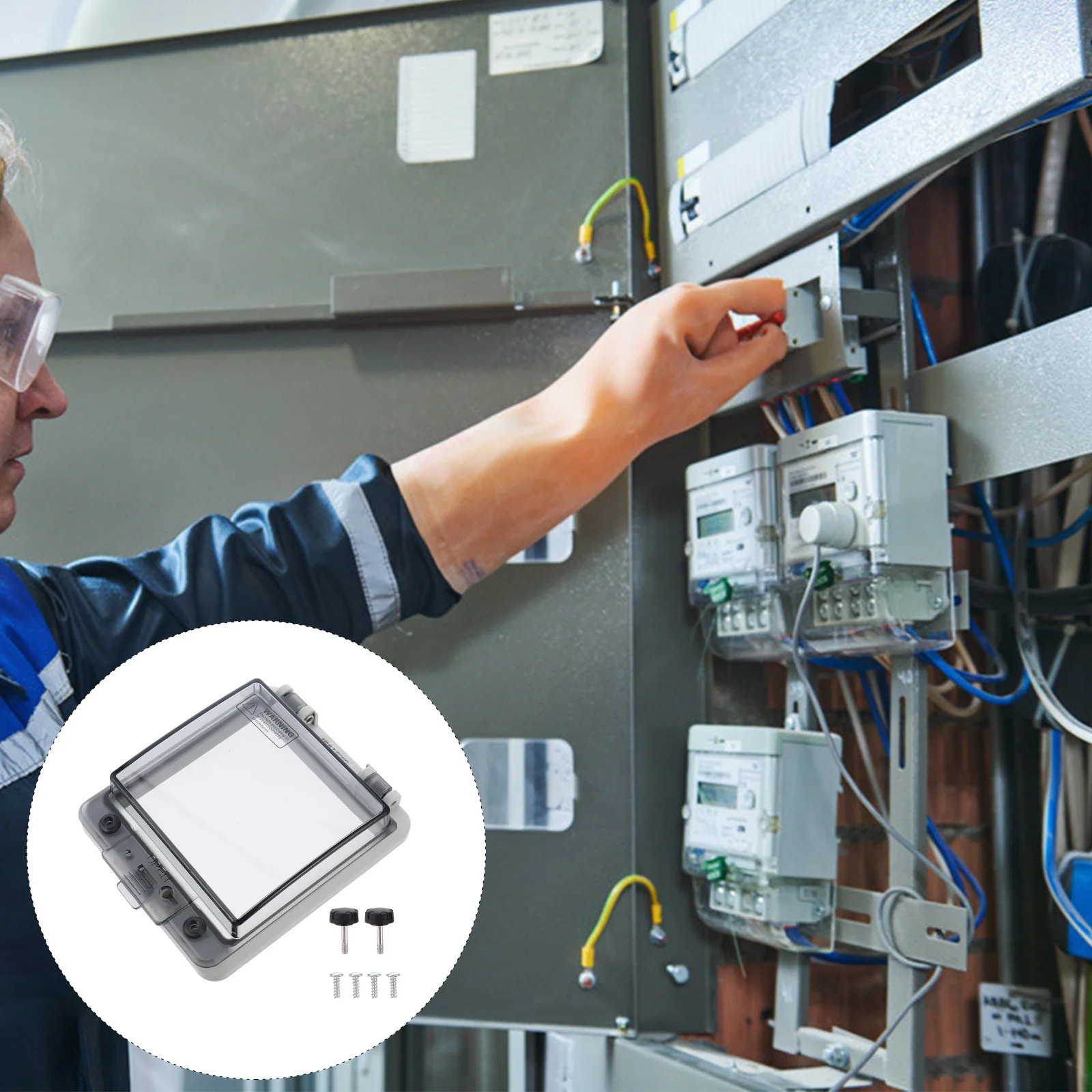 

Circuit Breaker Distribution Box 5 Way Outdoor Waterproof Grey Cover Electrical Breaker Durable Junction Box Boxes for