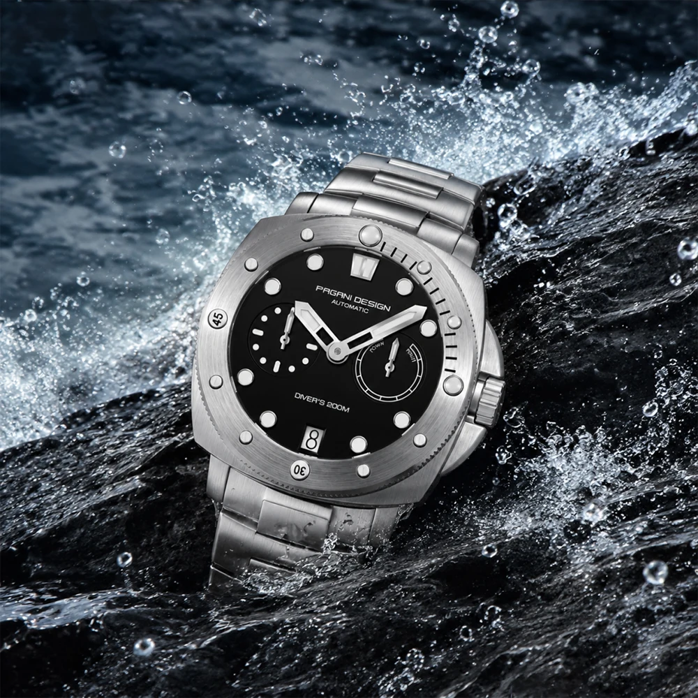 Top PAGANI DESIGN Stainless Steel Diving SeriesWatch Sports Machinery Automatic Watches Sapphire Luxury Business Watches For Men