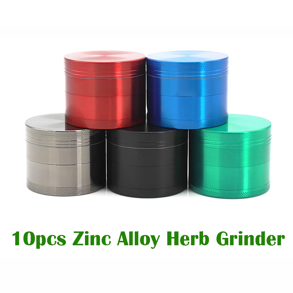 10pcs 40mm Zinc Alloy Herb Grinder, MIni Tobacco Mills, 4-layers Manual Crusher, Smoking Accessories for Smoker, Holiday Gifts