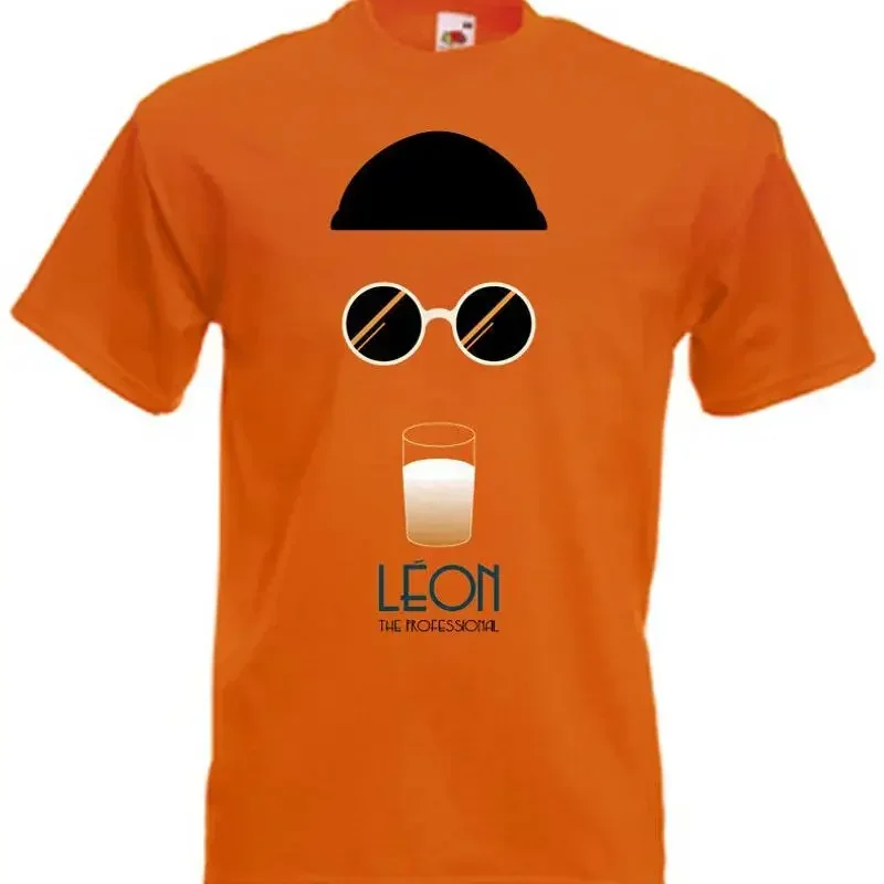 Футболка Leon The Professional v23 с оранжевым постером фильма, все размеры от S до 5XL.