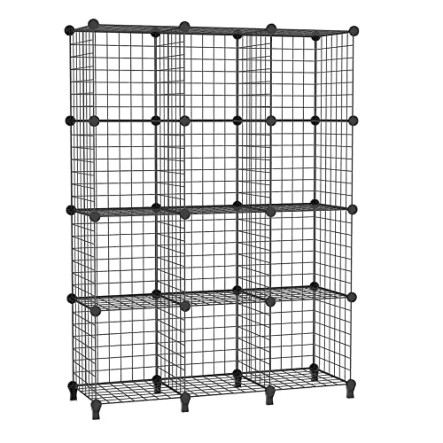 

Металлический органайзер-стеллаж Wire Cube для хранения вещей, 12-секционный, портативный, для одежды и книг