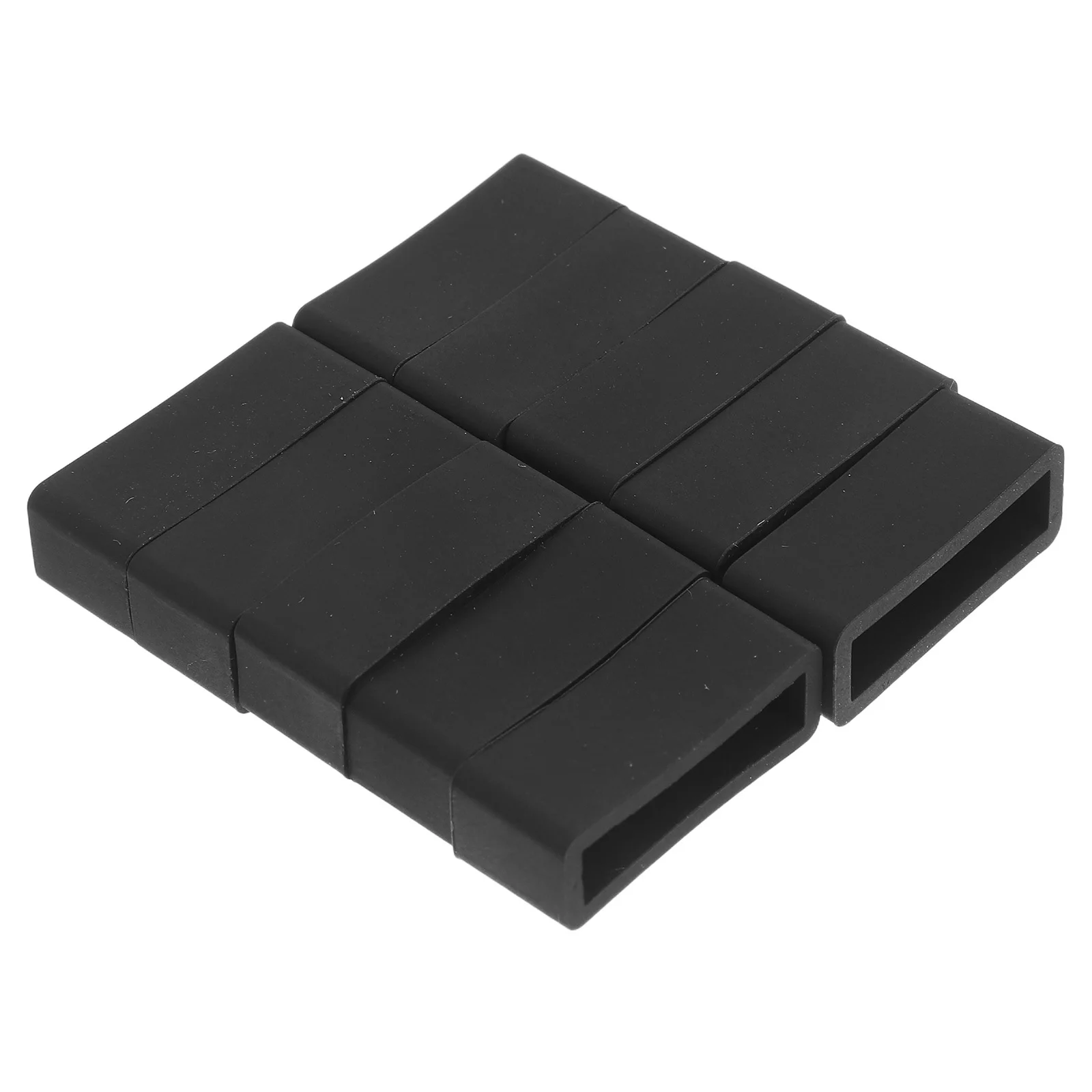 

10Pcs Silicone Watch Band Strap Loop Black Replacement Rings Durable for Wristwatch Accessories Wear Resistant