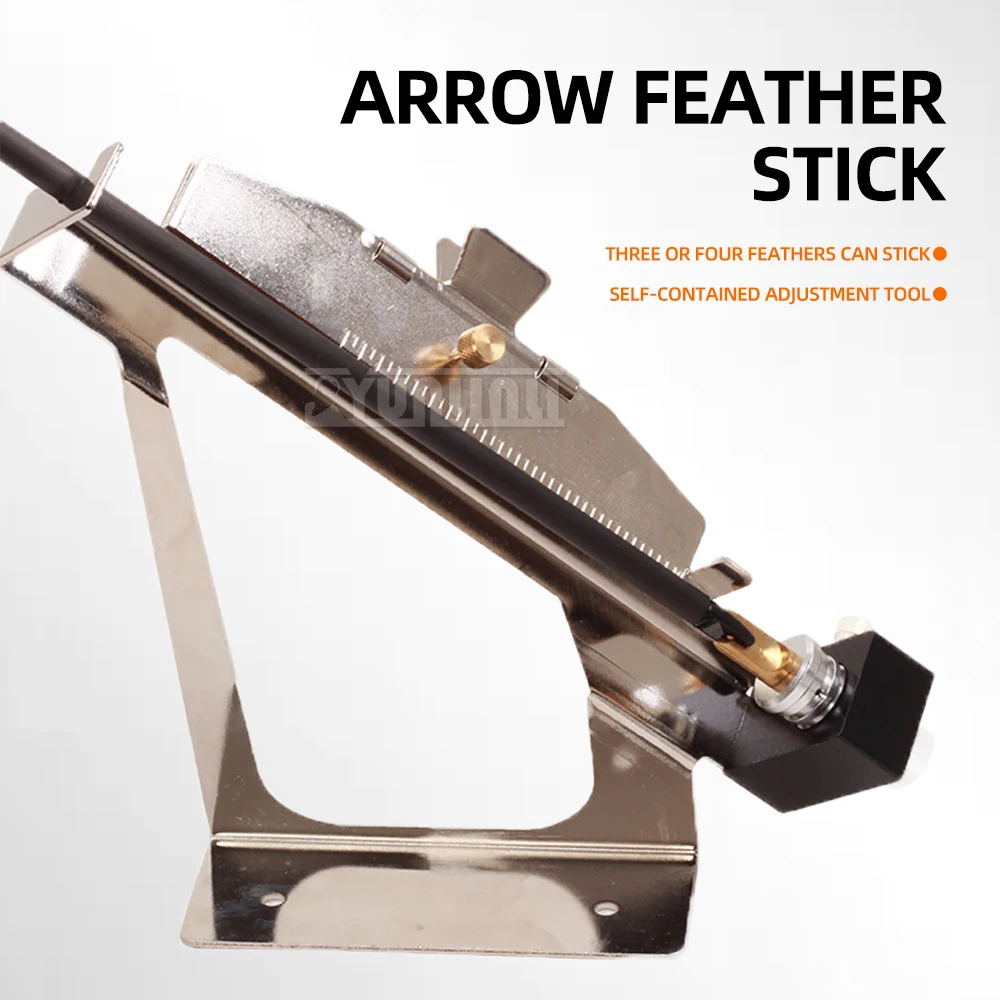 Arrow Fletching Jig Tool | Carbon/Fiberglass/Wood/Bamboo/Aluminum Arrow Glue Applicator | Metal Bonding Tool for Archery Shoot